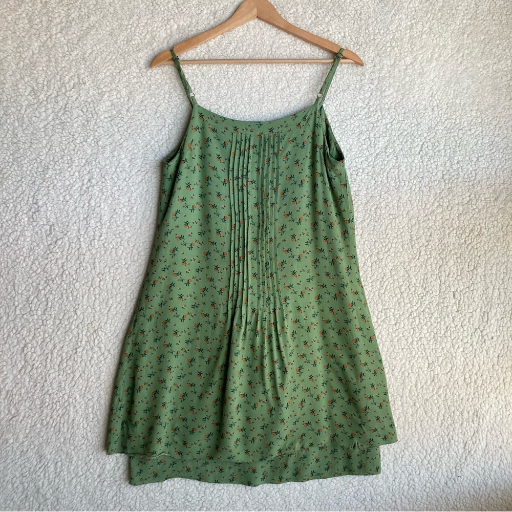 Sanctuary Women's Spring Ahead green floral spaghetti strap mini dress top, Sz M - Picture 13 of 17